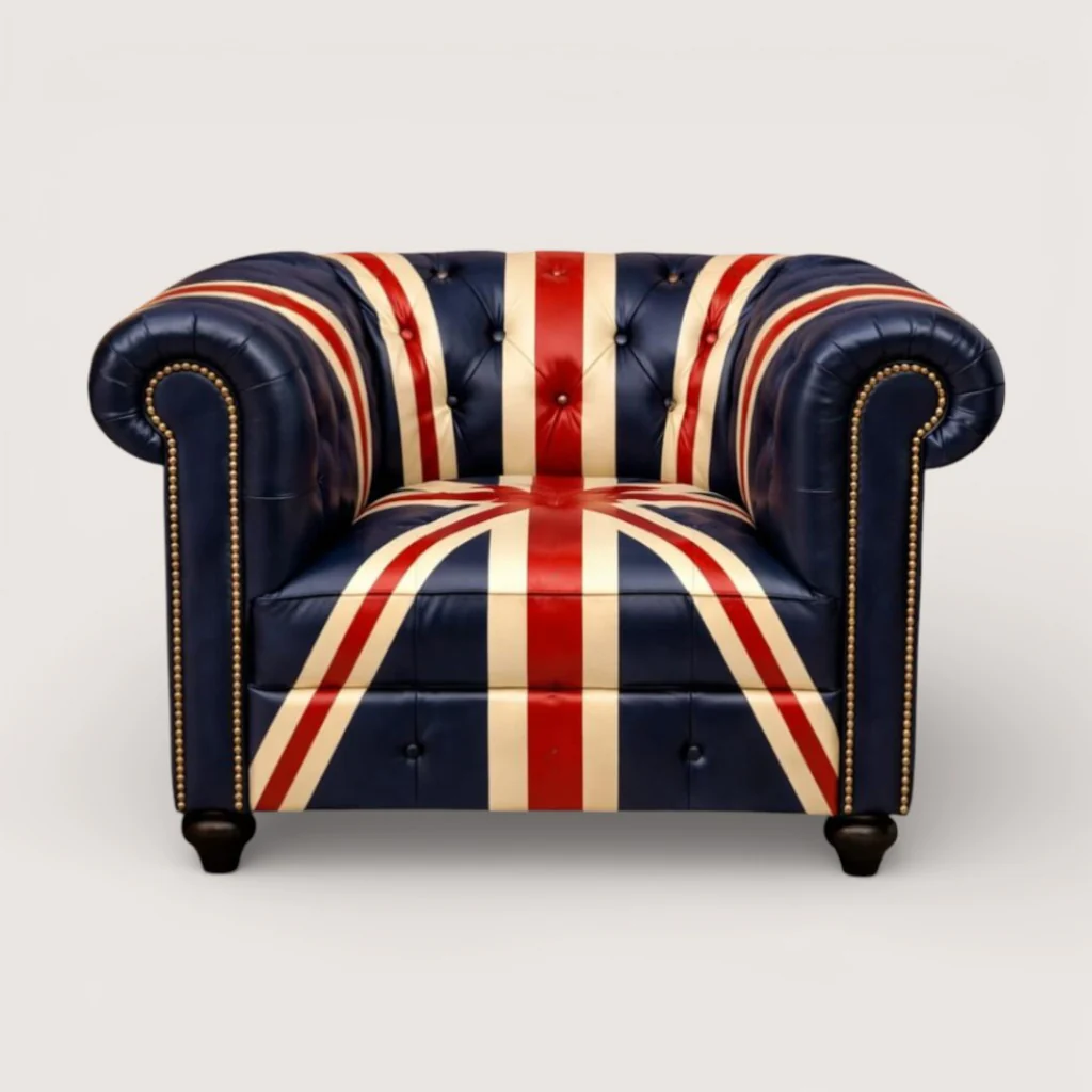 Kingsman-Union Jack Special Edition Hand Painted Top Grain Buffalo Leather Sofa