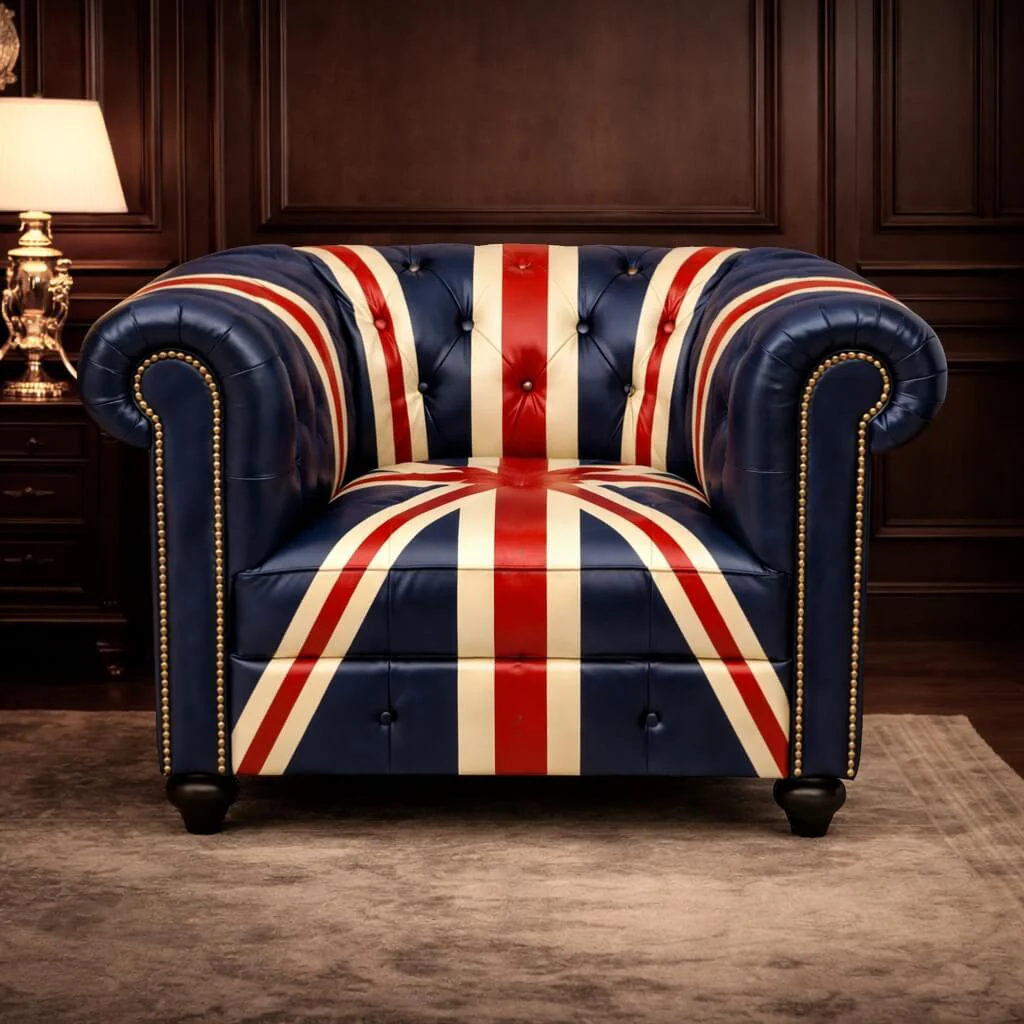 Kingsman-Union Jack Special Edition Hand Painted Top Grain Buffalo Leather Sofa
