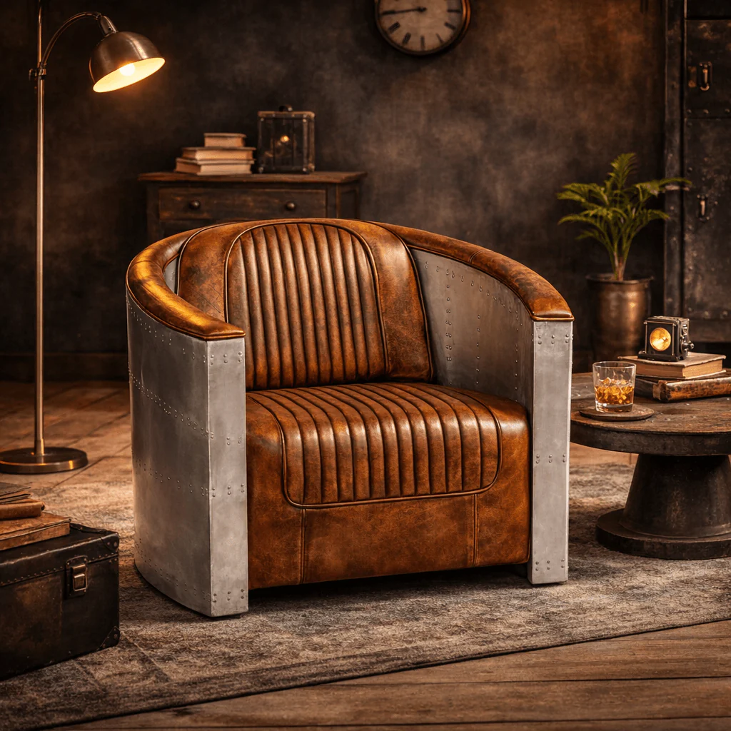 Aviator Industrial Aircraft Aluminium Armchair ( Only On Special Order )
