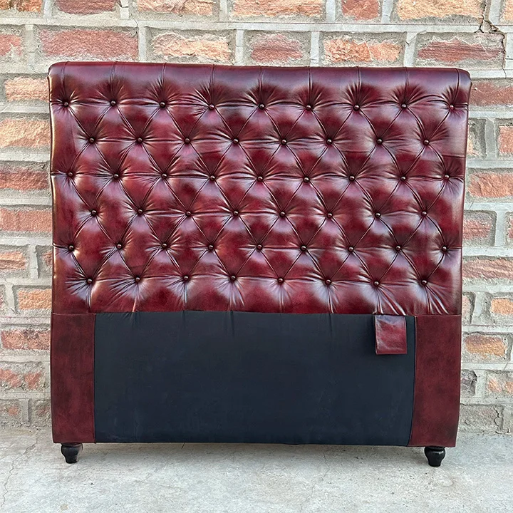 Kingsford Collection – Deep Burgundy Red Top Grain Buffalo Leather Headboard