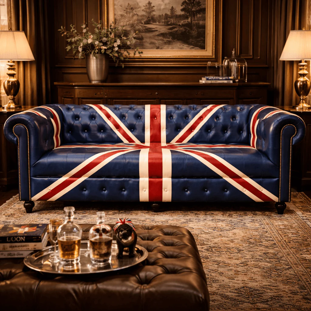 Kingsman – Union Jack Special Edition Hand Painted Top Grain Buffalo Leather Sofa
