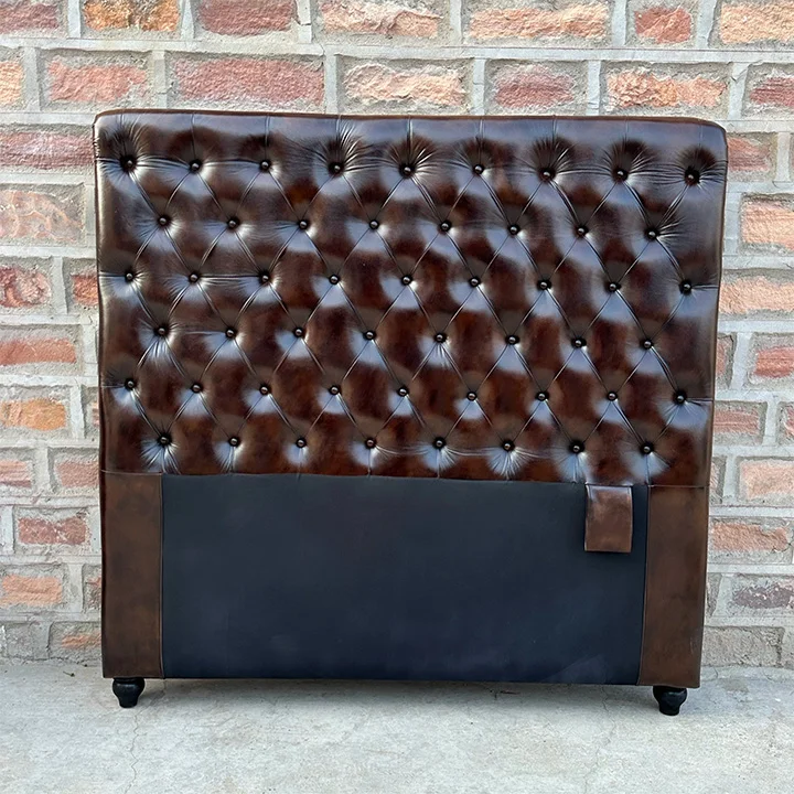 Kingsford Collection - Dark Brown Top Grain Buffalo Leather Headboard